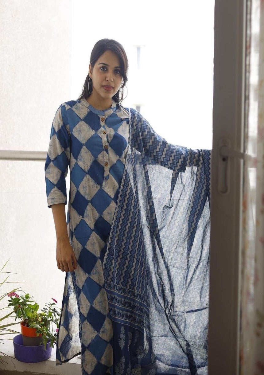Shilpa Blue Straight-Cut Suit