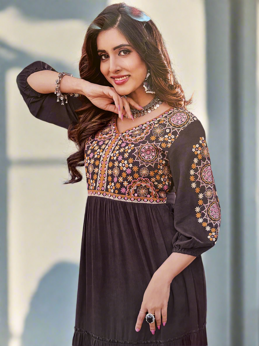 Aanchal Pastel Purple Tiered Dress