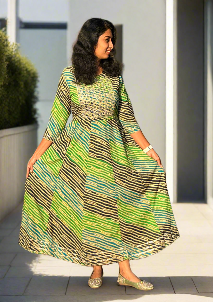 Aditi Green Anarkali Dress