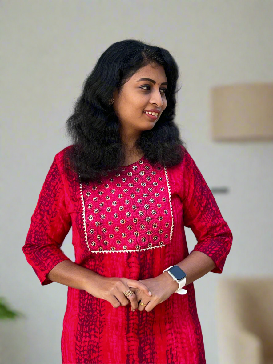 Mozhi Rose Straight Kurtis