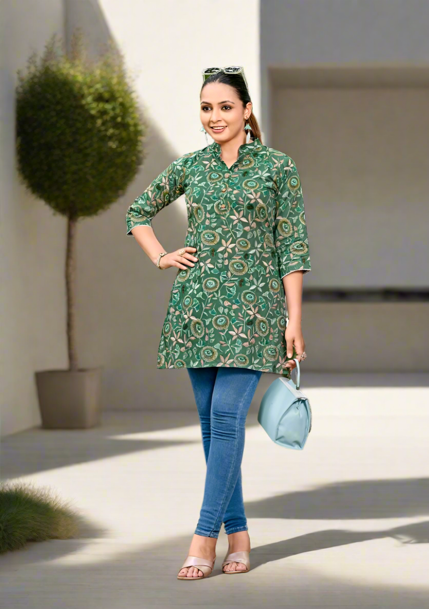 Victoria Green Short Tops