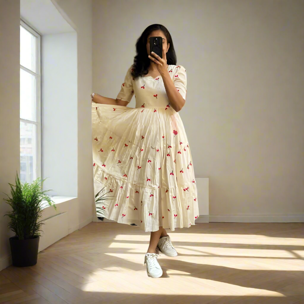 Daisy White Tiered Dress