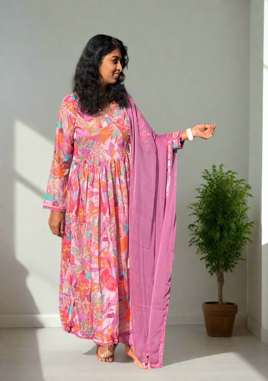 Sheela Lavender & Yellow Suit