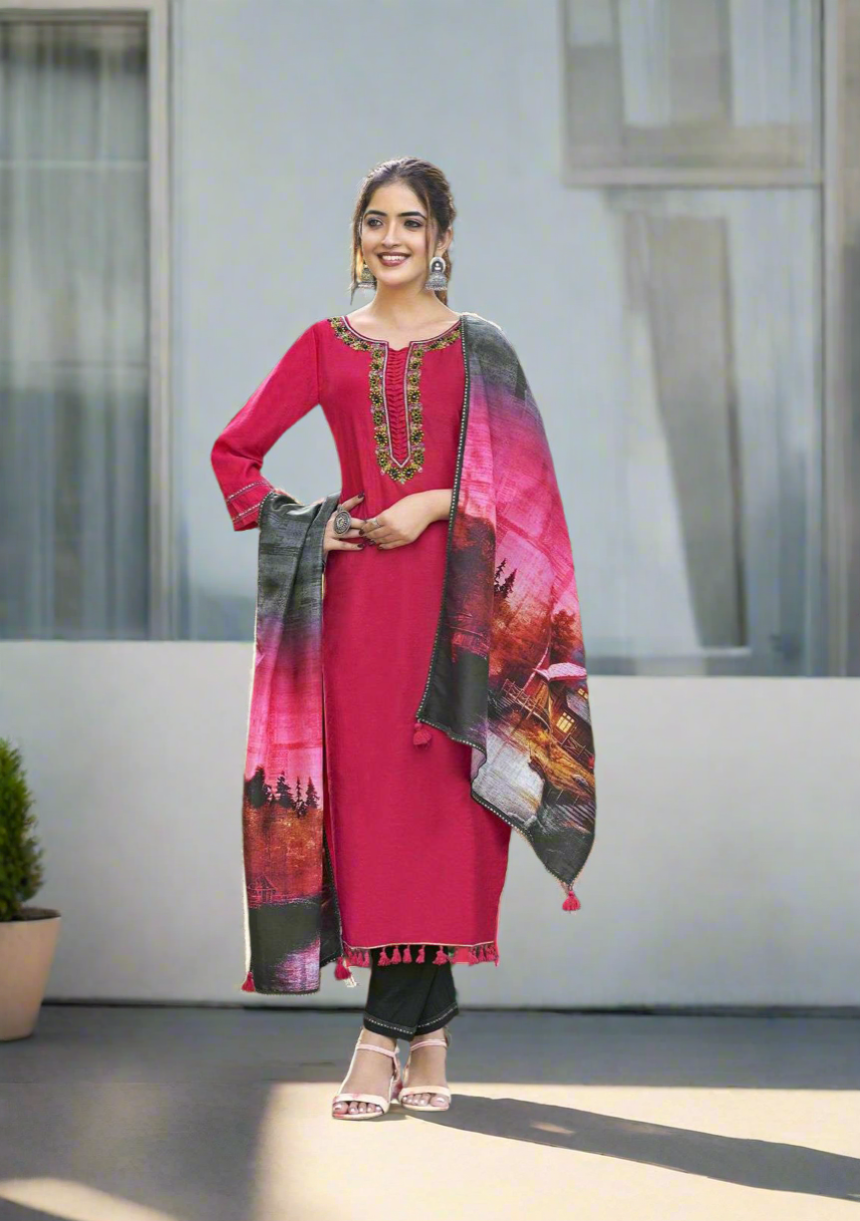 Sarin Rose Red Suit