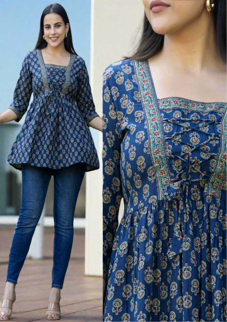 Victoria Navy Blue Short Tops