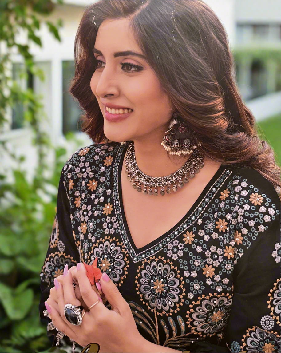 Aanchal Black Tiered Dress