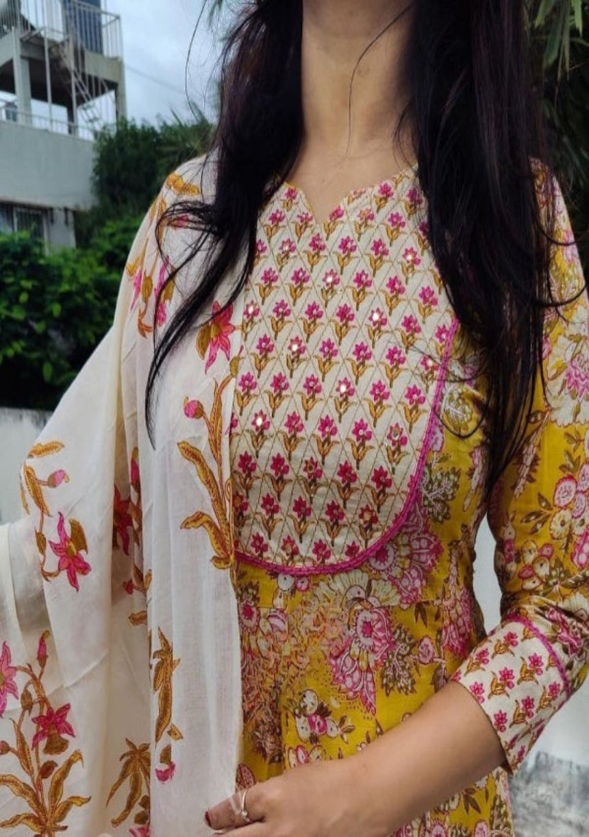 Dhivya Yellow Anarkali Suit