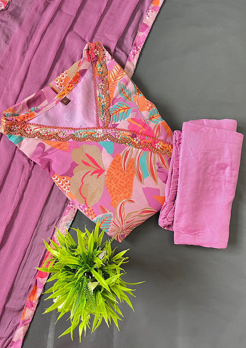 Sheela Lavender & Yellow Suit