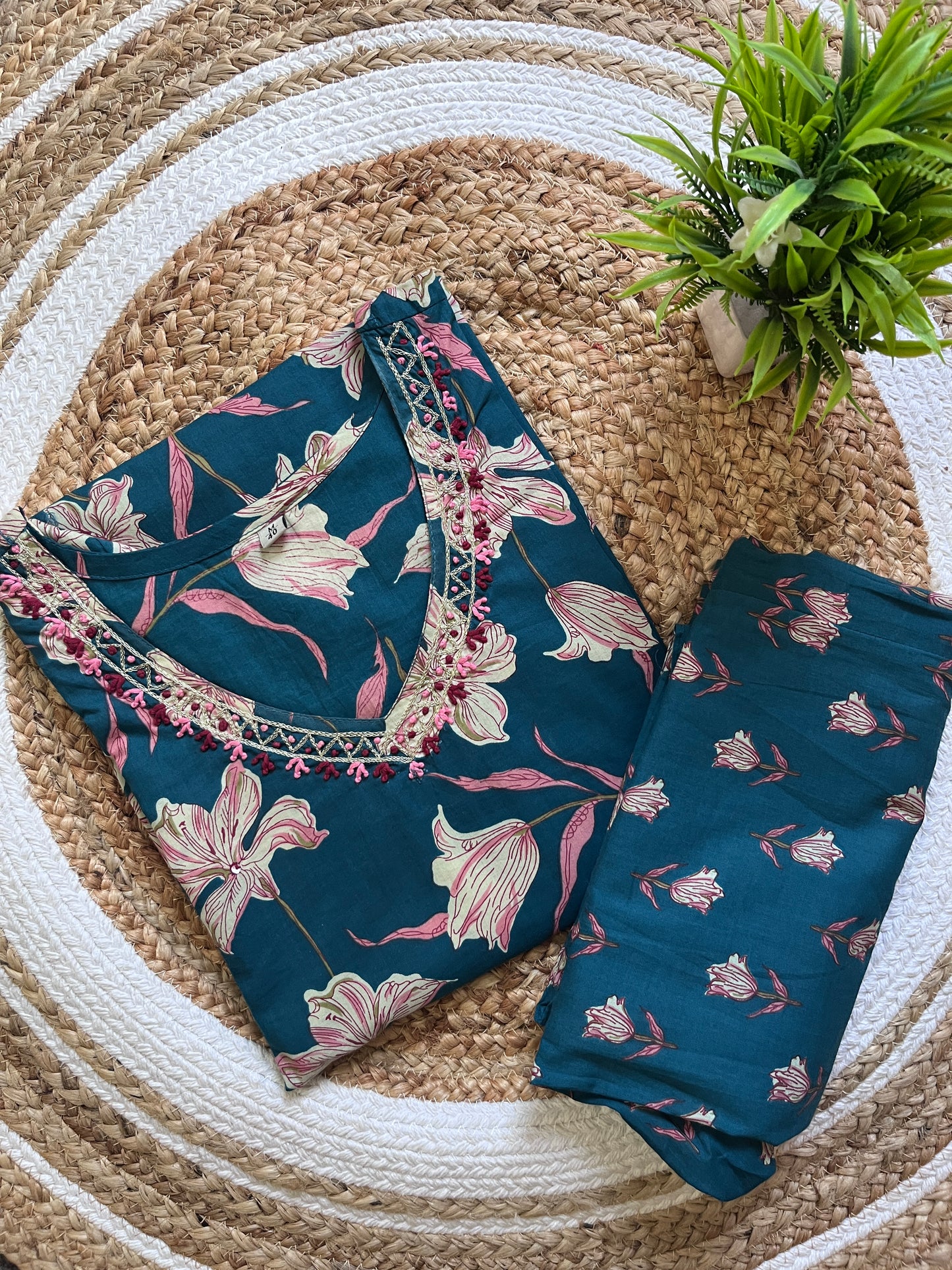 Veera Rama green Straight-Cut Suit