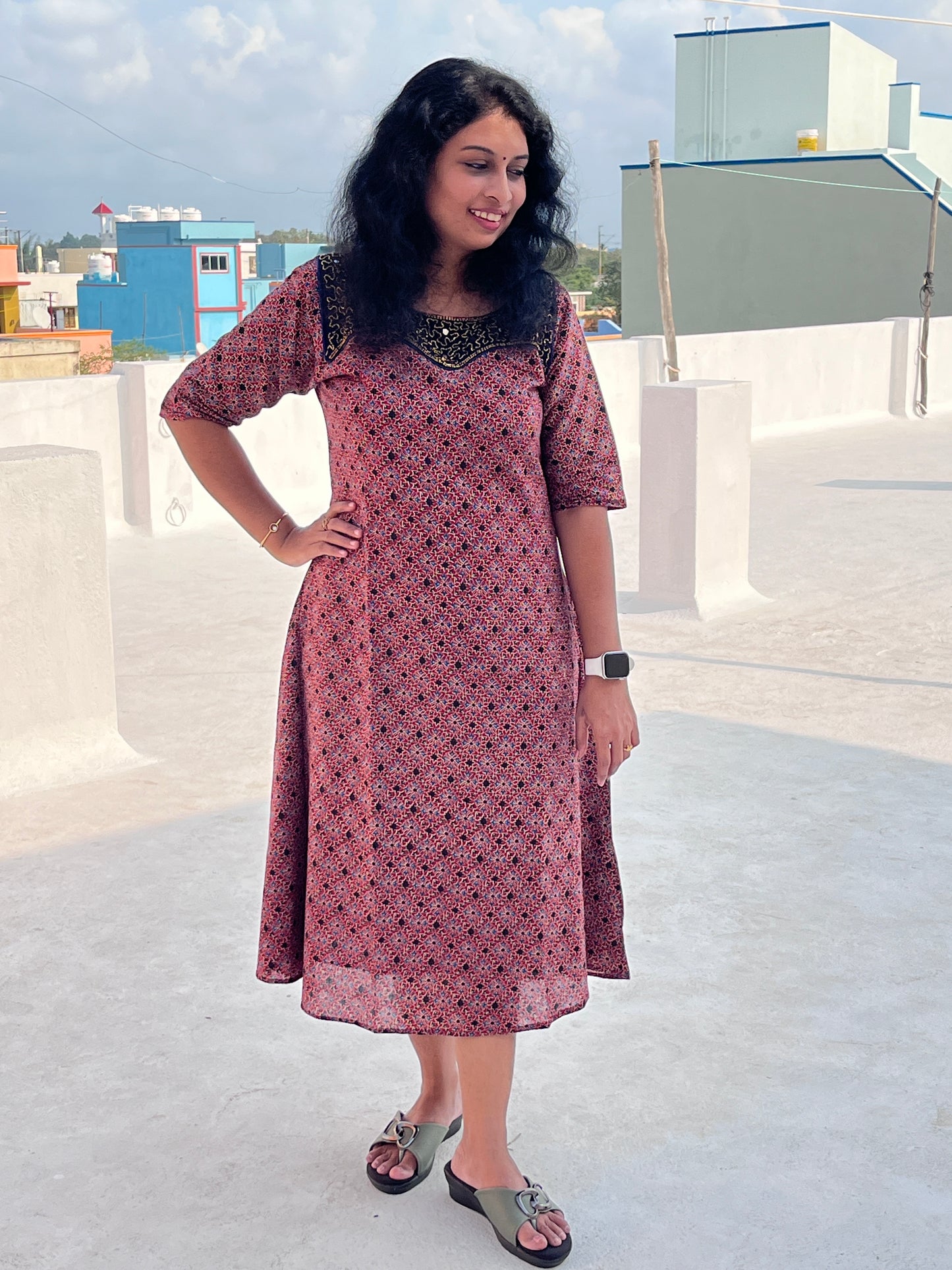 Thara Red A-line Kurtis