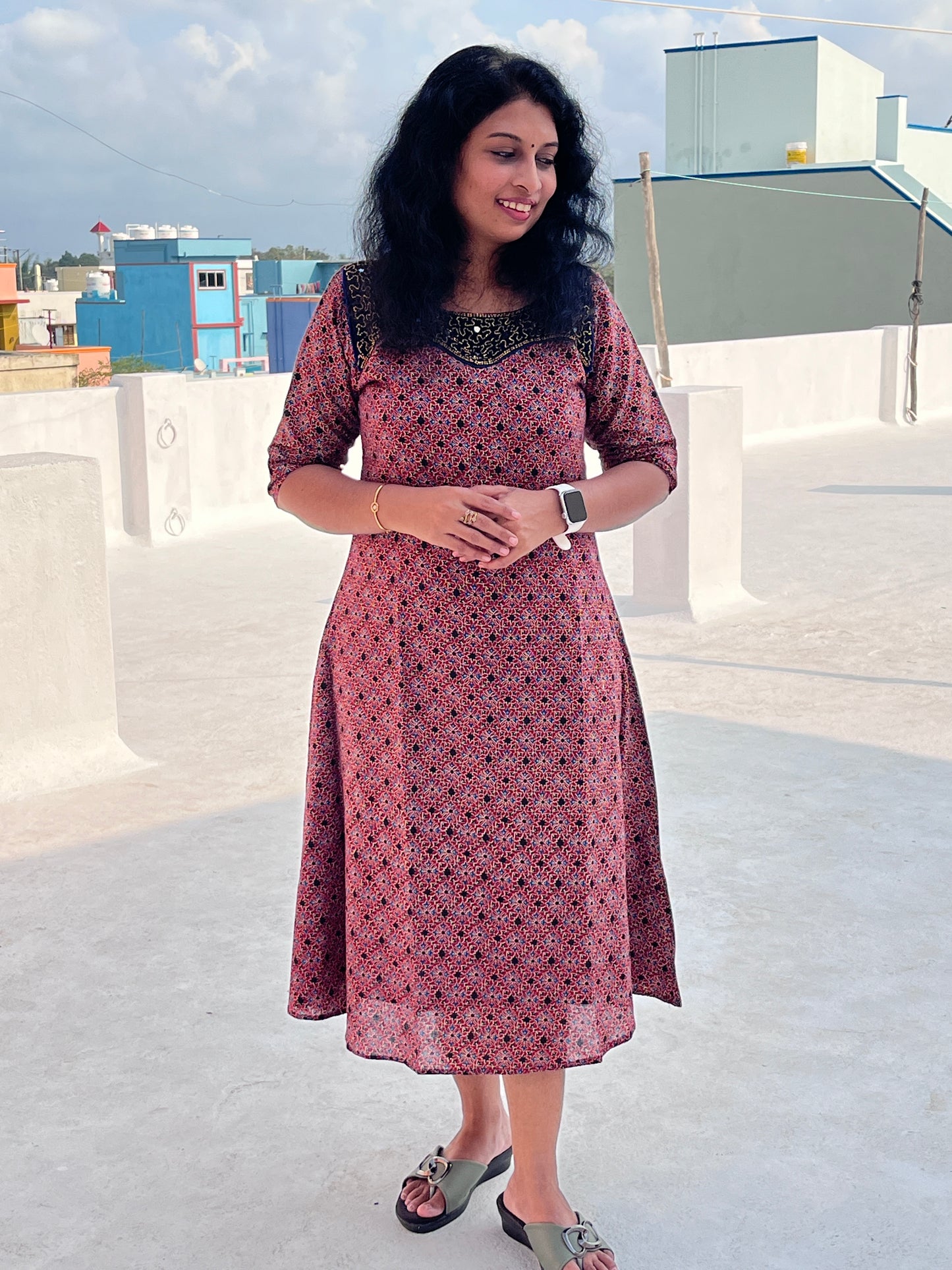 Thara Red A-line Kurtis