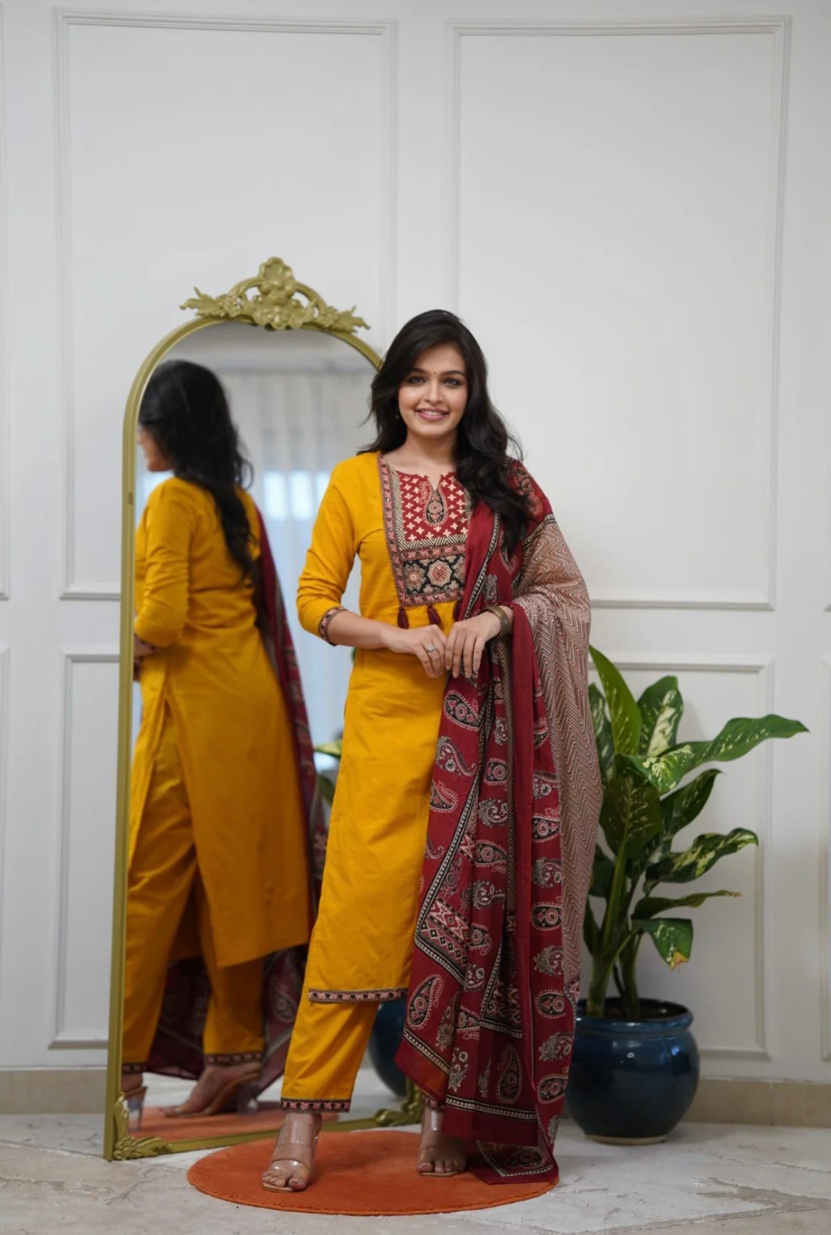 Priya Mustard Straight-Cut Suit
