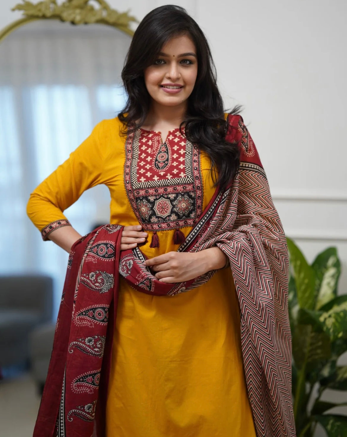 Priya Mustard Straight-Cut Suit