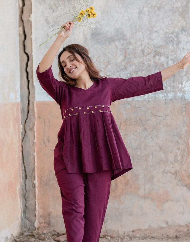 Aura Wine Co-Ord Set