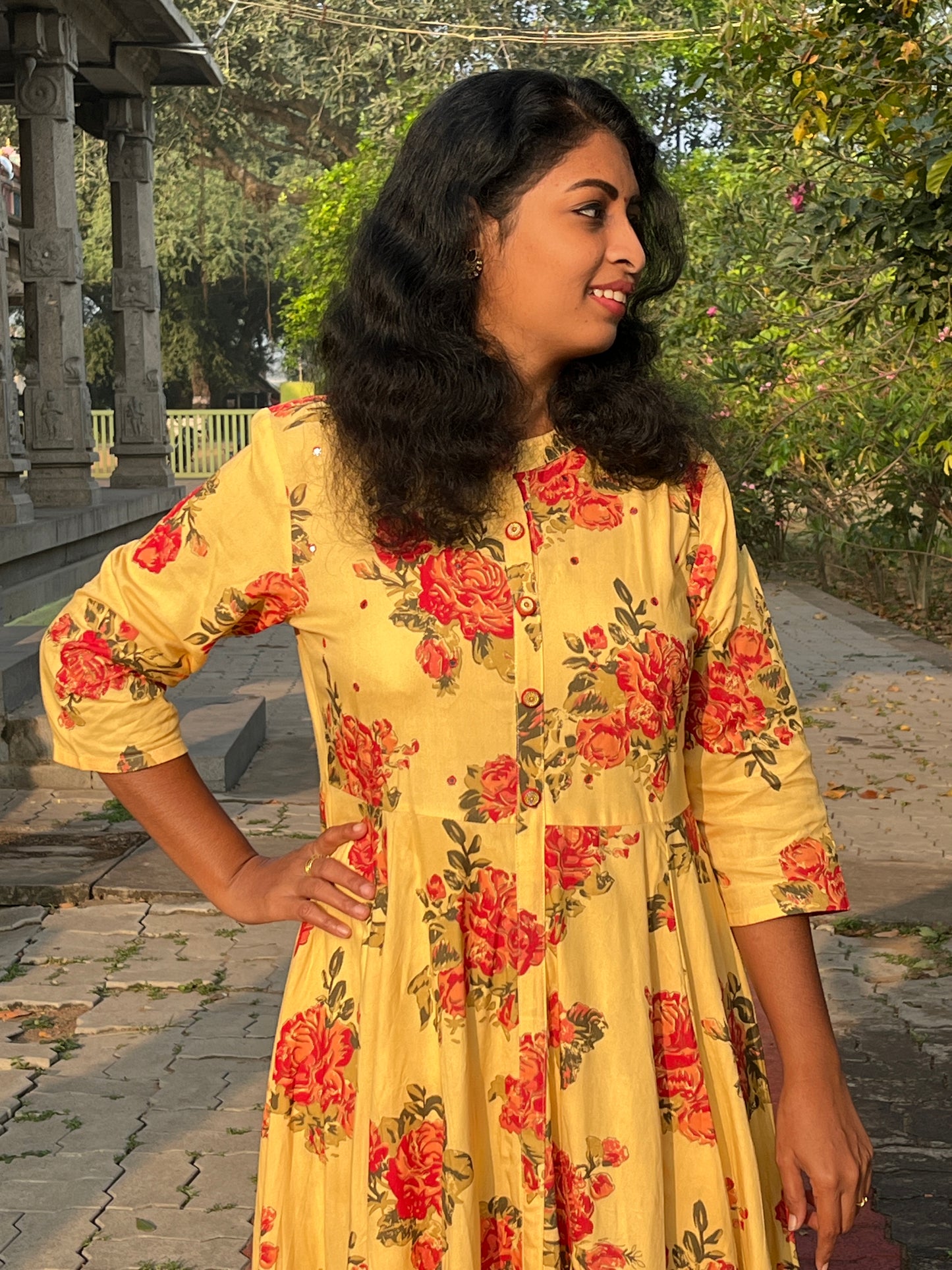 Aditi Yellow Anarkali dress
