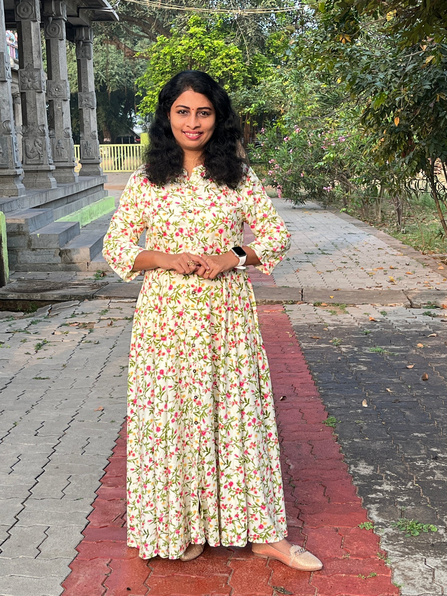 Aditi Cream Anarkali Dress