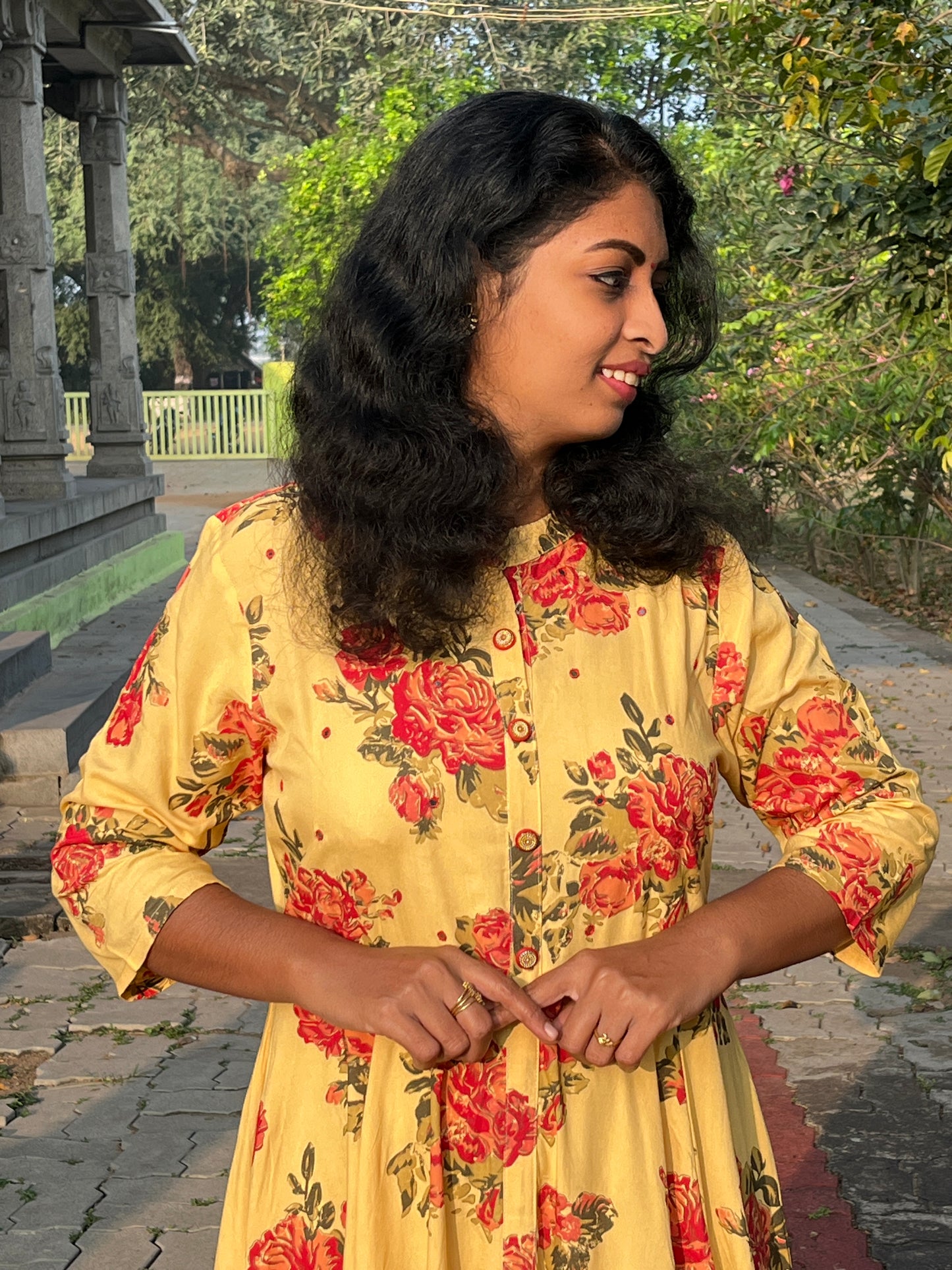 Aditi Yellow Anarkali dress