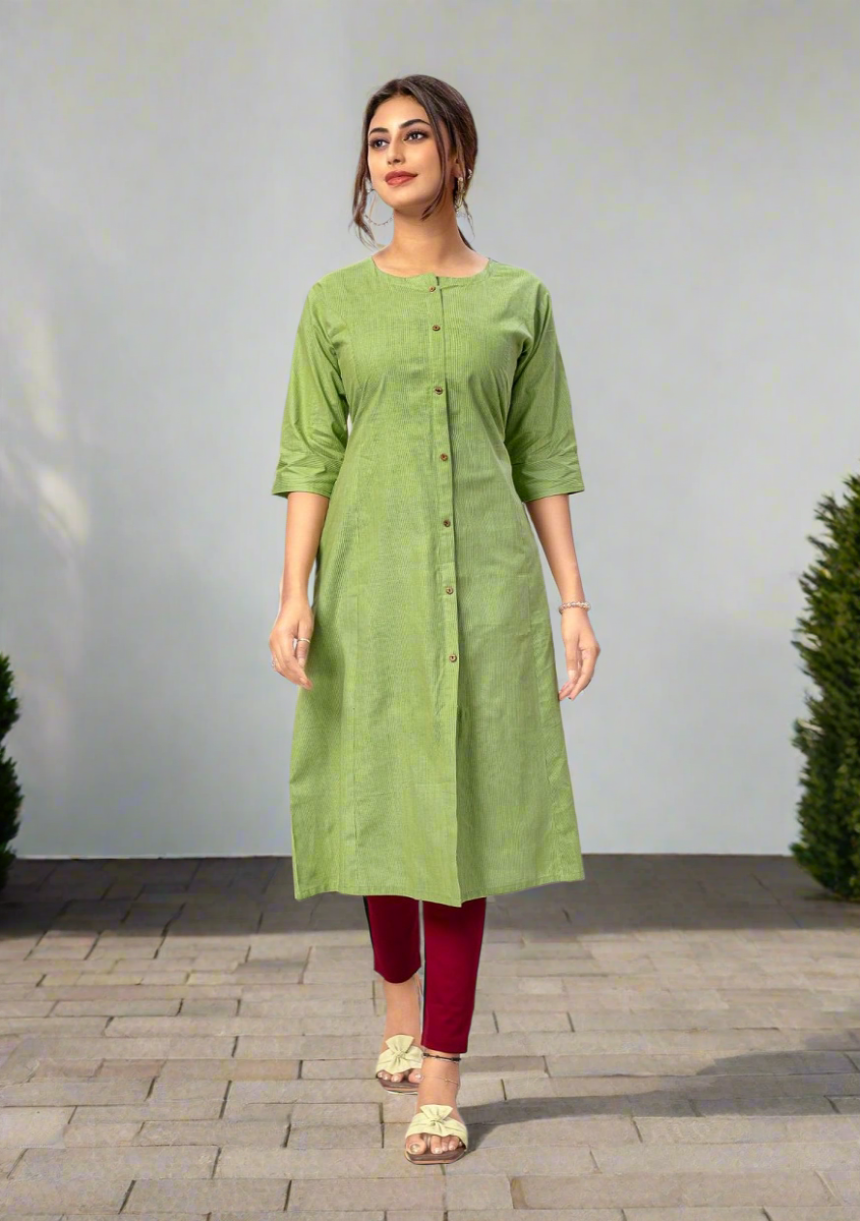 Deesha Green A-line Kurtis