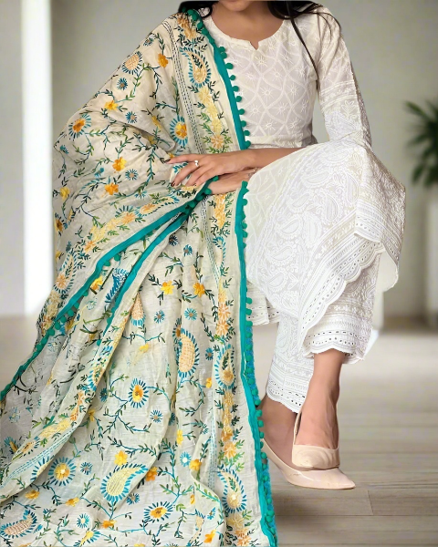 Shilpa White Straight-Cut Suit