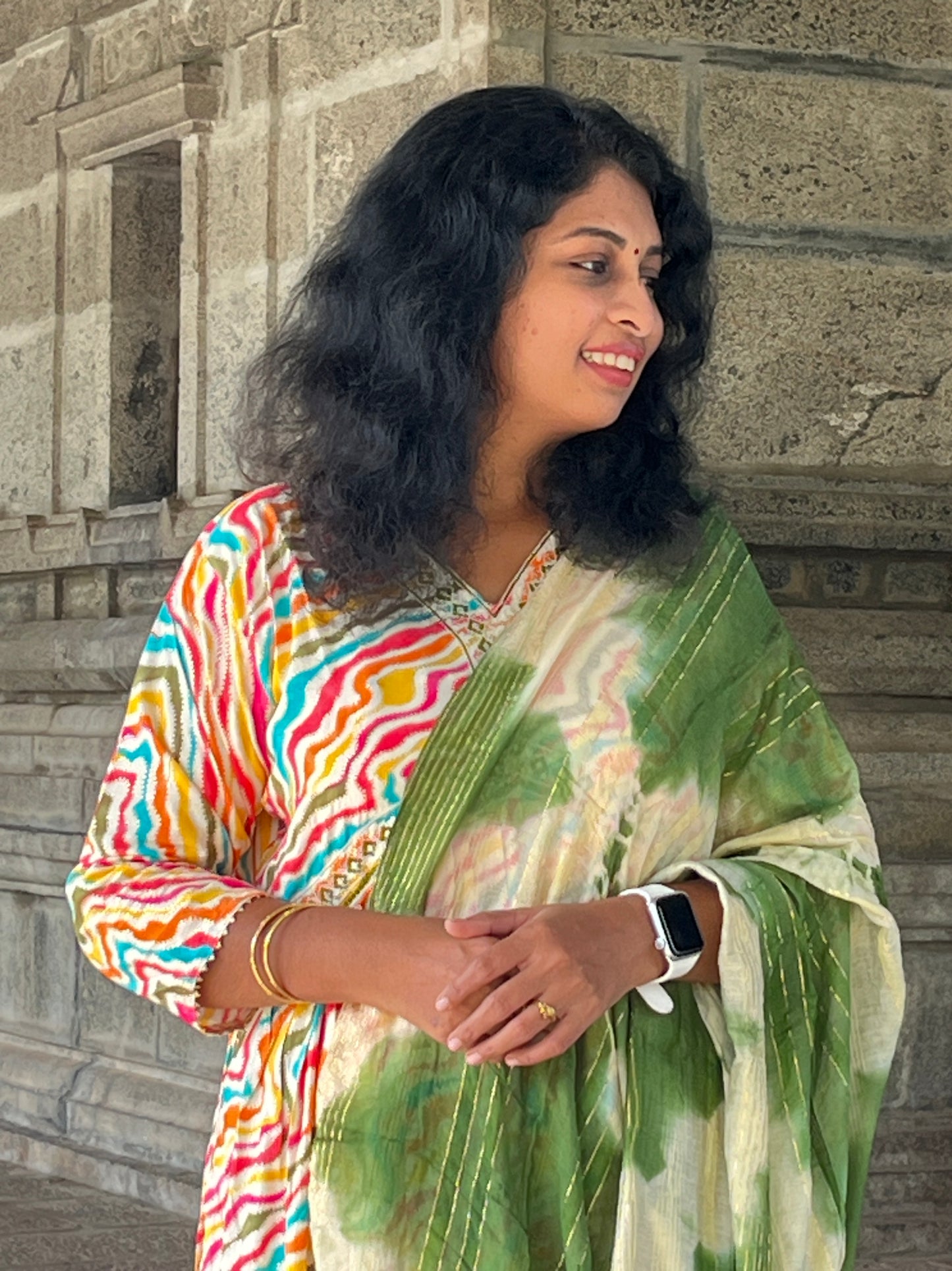 Paaru Mehandi Multicolor Alia-Cut Suit