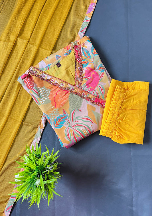 Sheela Lavender & Yellow Suit