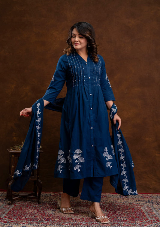 Dhivya Royal Blue Anarkali Suit