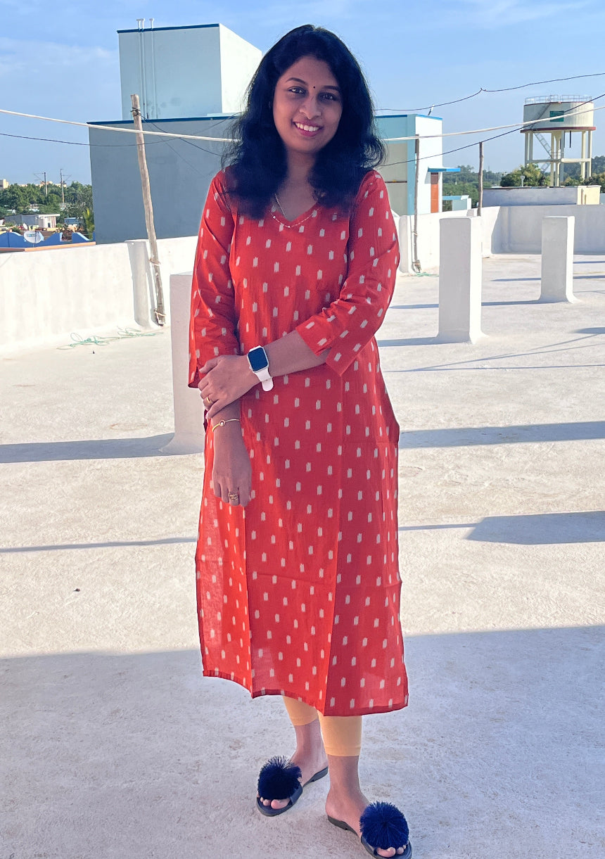 Veera Rust Stright-Cut Kurtis