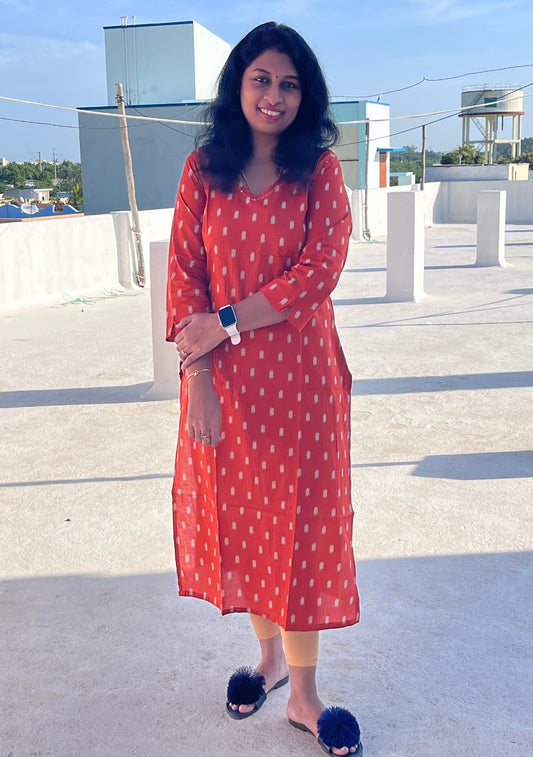 Veera Rust Stright-Cut Kurtis