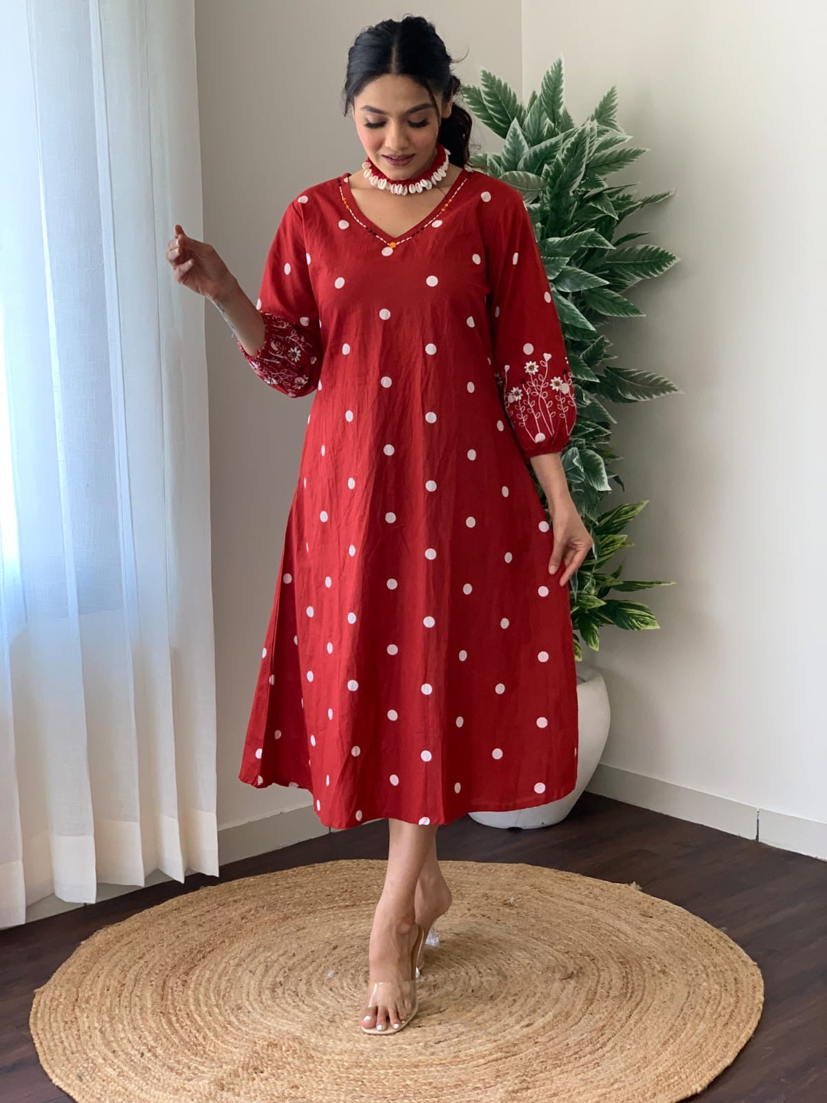 Daisy Red Polka Dress